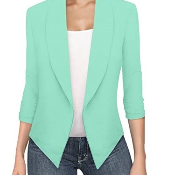 Women's Open Front Blazer Jacket - Picture 3 of 4